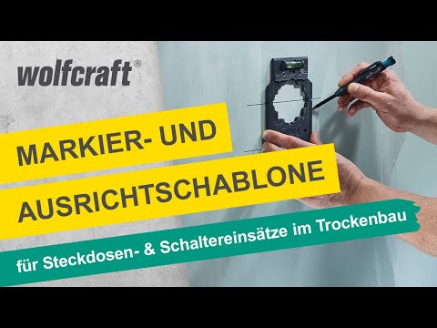 Markier- und Ausrichtschablone: Installation von Steckdosen- und Schaltereinsätzen | wolfcraft