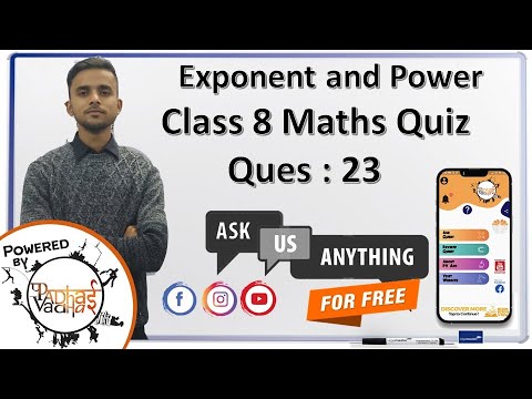 Q.23 If a² = 64, what is a⁻¹? i Class 8th Maths I Exponent and Powers