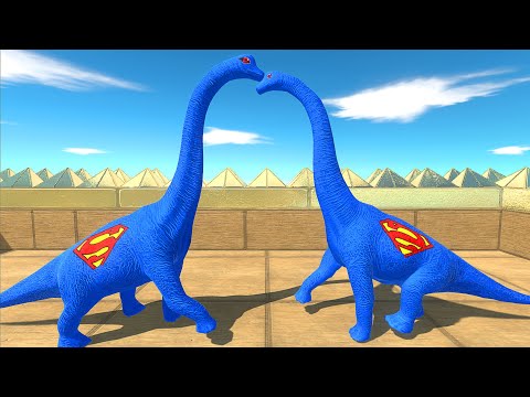 SUPERMAN BRACHIOSAURUS vs SUPERMAN BRACHIOSAURUS OASIS DEATH RUN - Animal Revolt Battle Simulator
