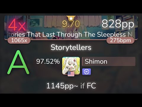 [9.70⭐] Shimon | Foreground Eclipse - Storytellers [Last Difficulty] +DT 97.52% {828pp 4❌} - osu!