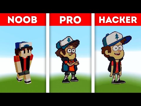 NOOB VS PRO VS HACKER Minecraft Pixel Art | Dipper - Gravity Falls