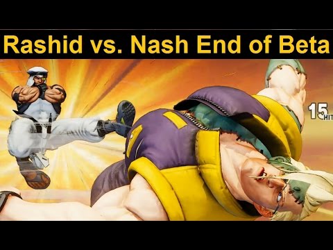 SFV Beta Rashid vs. Nash - Last game as beta servers go down (first Rashid Game)