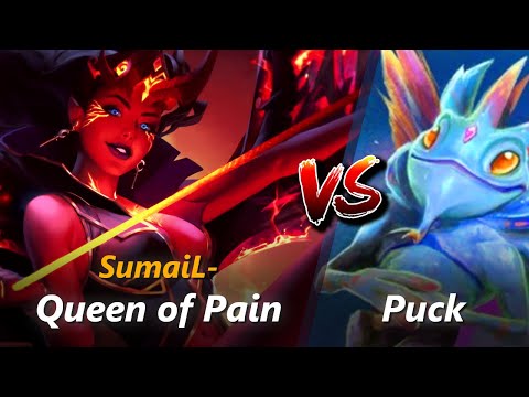 How to Queen of Pain mid vs Puck (feat. SumaiL-) | First 10 minutes