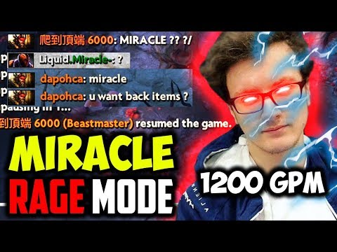 Dnt Trash Talk With Miracle If You Cant Handle His Rage - Miracle 1200 Gpm Rage Mode Antimage Dota 2