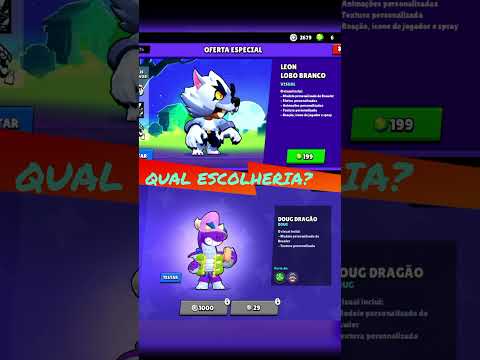 LEON LOBO BRANCO 🐺,❌ DOUG DRAGÃO #brawlstars #viral #shorts