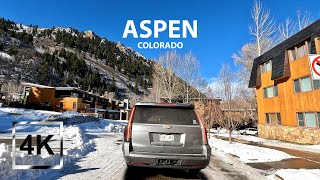 |4K| Driving in Aspen, Colorado - Hollywood's Ski Resort - Winter Time - HDR - USA - 2023