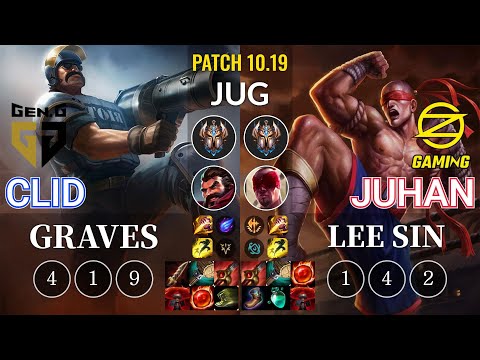 GEN Clid Graves vs OZ Juhan Lee Sin Jungle - KR Patch 10.19
