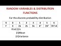 Random Variables Distribution Functions To Find Mean N Variance