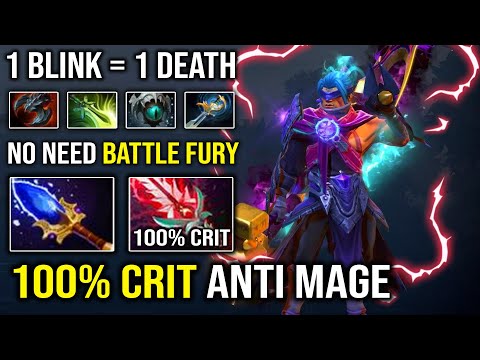 WTF 100% Crit Bloodthorn 1 Blink = 1 Kill No Battlefury Anti Mage with Aghanim NEW Meta Dota 2