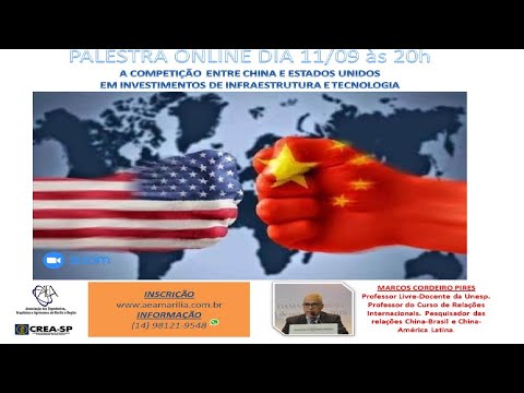Palestra Online - Competição entre China e EUA em investimentos de infraestrutura e tecnologia