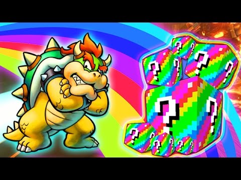 LUCKY RAINBOW BLOCKS BOWSER'S CASTLE MOD CHALLENGE - MINECRAFT MODDED MINI-GAME!