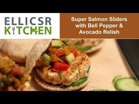 Super Salmon Sliders with Bell Pepper & Avocado Relish