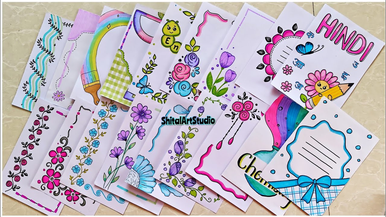 20 BEAUTIFUL BORDER DESIGNS/PROJECT WORK DESIGNS/A4 SHEET/FILE/FRONT PAGE DESIGN FOR SCHOOL PROJECTS