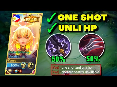 BEATRIX UNLI HP AND ONE SHOT BUILD IS UNKILLABLE 🔥 | BEATRIX BEST BUILD 2023