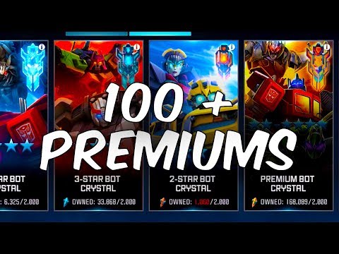 EPIC 100 + PREMIUM BOT CRYSTAL OPENING! Transformers: Forged To Fight