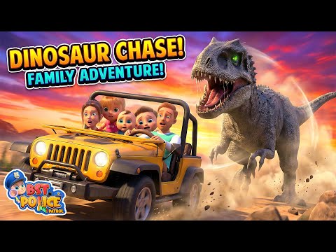 Jungle Run: Family vs. Dinosaurs | Kids Cartoon Police Stories | Funny Show for kids