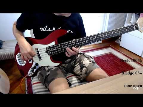 Lakland Skyline J-sonic 5 - candy apple red - sound demo