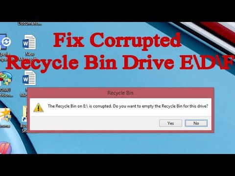 The Recycle Bin on E:\ is corrupted. Do you want to empty the Recycle Bin for this drive