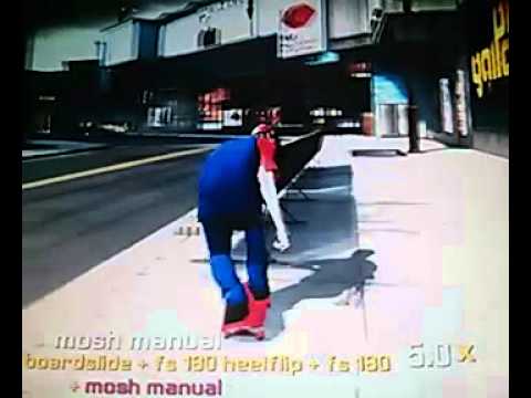 Mario in Tony Hawk's Proving Ground, Skating....