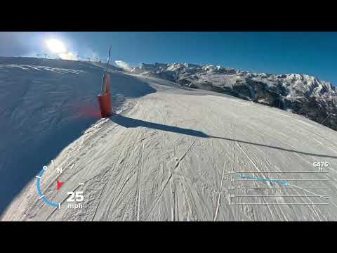 POV Ski Courchevel Col de la Loze 2304m to Méribel La Chaudanne 1400m Les 3 Vallées France