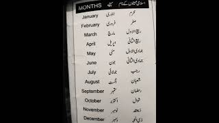 Month's of a year | Islamic months name #shorts