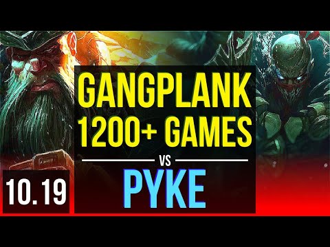 GANGPLANK vs PYKE (TOP) | 2.2M mastery points, 1200+ games, KDA 12/3/4 | BR Master | v10.19