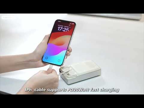 Повербанк Remax FCP-12 10000 mAh PD20W+22.5W (with cable Type-C+Lightning) White