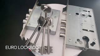 European key Open Stainless Steel 2 Lever 3 Bolt Mortise Door Lock Body