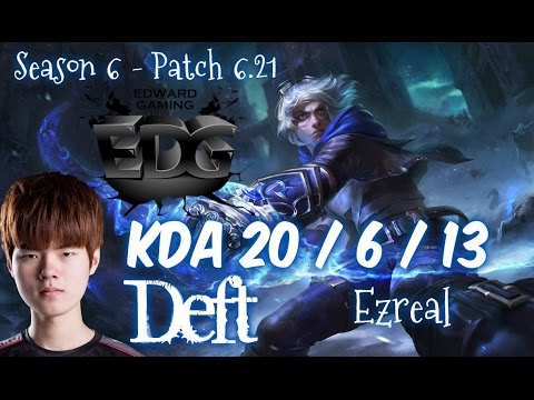 EDG Deft EZREAL vs JINX ADC - Patch 6.21 KR Ranked