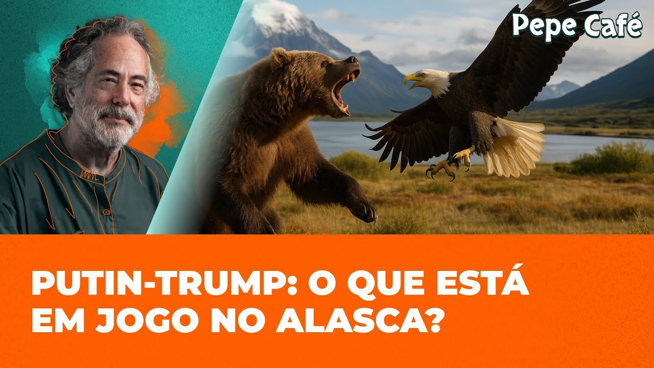 Urso e Águia face a face no Alasca