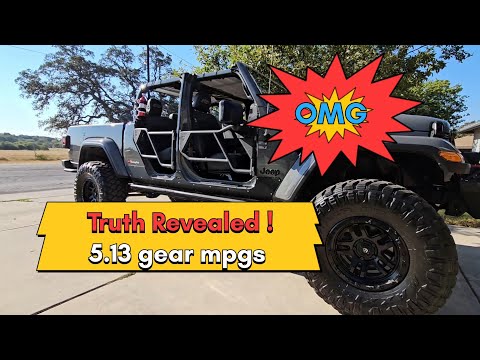 "Truth Revealed: 5.13 Gas Mileage" - 1,500 miles with 5.13s & 37s Jeep Gladiator