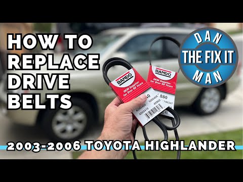2003 - 2006 Toyota Highlander 1MZ-FE Alternator A/C Power Steering Belt Drive Belts Replace & Adjust