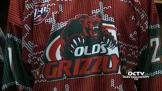 preview picture of video 'Olds Grizzlys Christmas sweater auction'