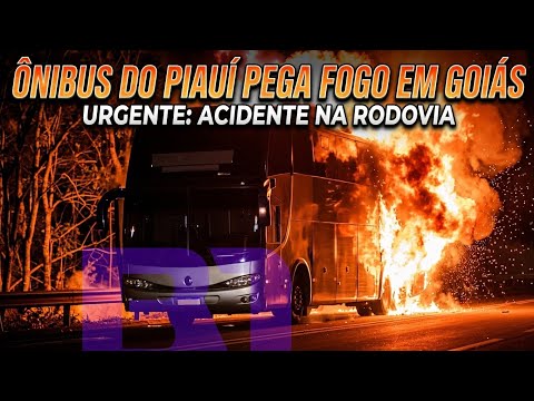 Ônibus pega fogo entre Posse e Simolândia na BR 020 em Goiás 