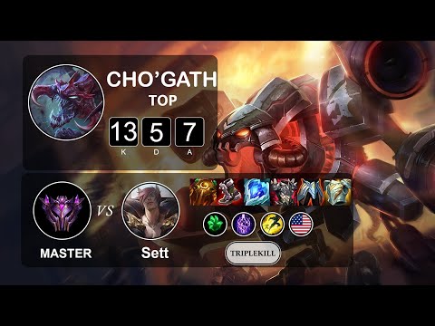Top Cho'Gath vs Sett - LOL NA Master - Patch 11.18