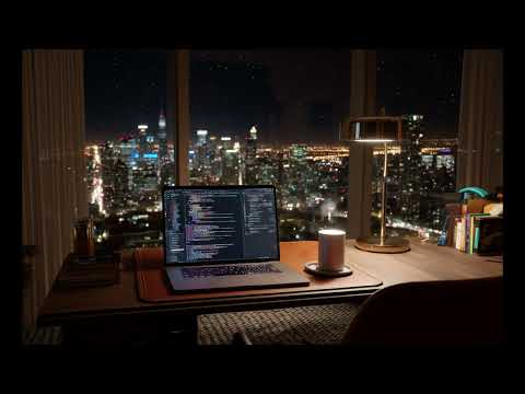 Late Night Work at Luxury Home Office | Relaxing Jazz for Focus & Productivity