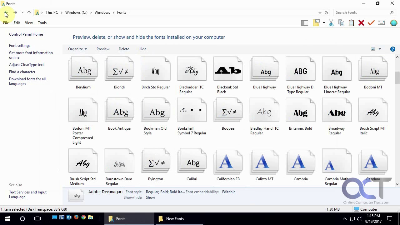 How to View and Install Fonts in Windows