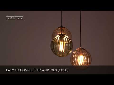 Lucide 45493/03/33 - Chandelier on a string MONSARAZ 3xE27/40W/230V green/beige