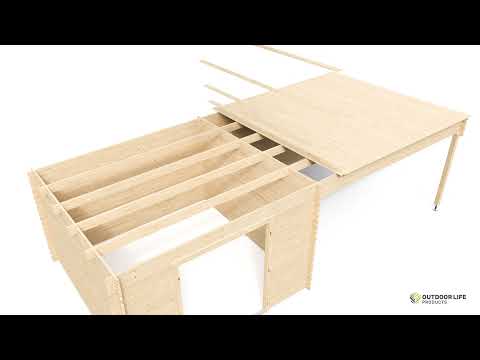 Montagevideo Gartenhaus New Orleans mit seitlichem Anbau