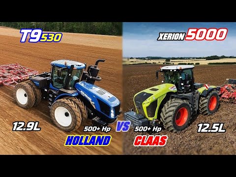 N.Holland T9-530 VS Claas XERION 5000 - Performance/Size/Power Comparison