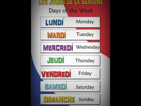 Days of the week in French #shorts #pronunciation #language #france #french #instagram #trending #yt