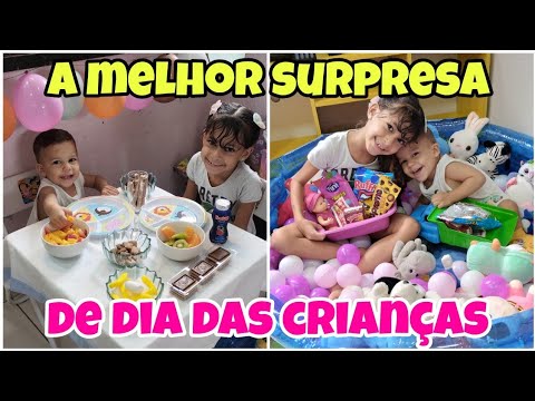 FIZ A MELHOR SURPRESA DE DIA DAS CRIANÇAS PARA OS MEUS FILHOS😍 montei uma piscina de bolinha na sala
