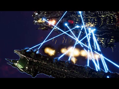 Skalgrim Mod 2021: Invincible Reason - Dark Angels vs Orks - Battlefleet Gothic Armada 2