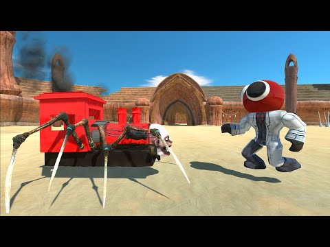 Who Will Win? Rainbow Friends Red vs Choo Choo Charles - Animal Revolt Battle Simulator