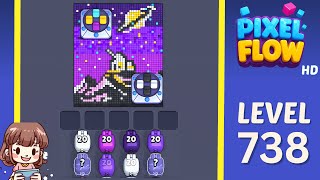 Pixel Flow Level 738 Solution Walkthrough
