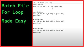 How to create For Loops In Batch File for loop in cmd windows 10