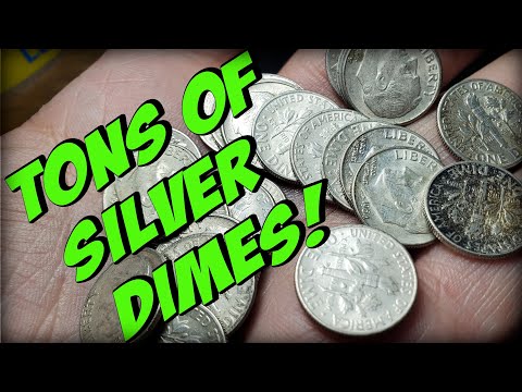 TONS OF SILVER DIMES!!! COIN ROLL HUNTING DIMES!!!