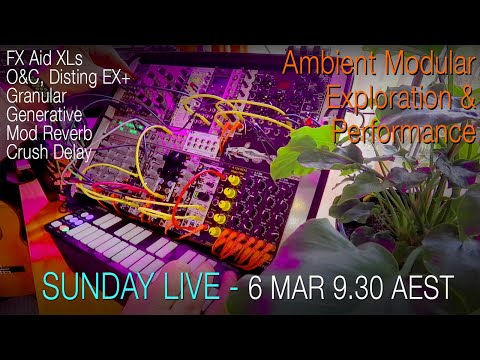LIVE - Tutorial AMBIENT MODULAR FOR BEGINNERS Exploration, Talk & Performance & #FXAidXL #DistingEX