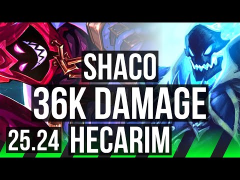 SHACO vs HECARIM (JGL) | Good KDA: 15/2/15, 36K damage | EUW Master | 25.24