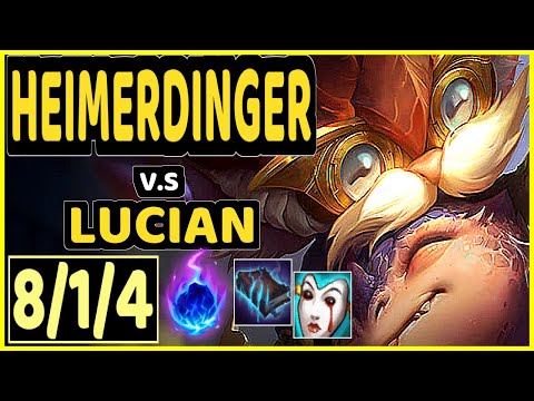 BENJI (HEIMERDINGER) vs LUCIAN - 8/1/4 KDA BOTTOM ADC GAMEPLAY - NA Ranked MASTER